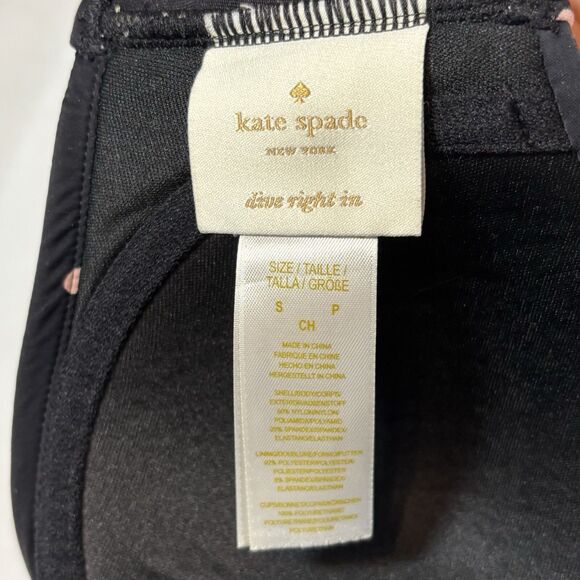 KATE SPADE Ana Maria Island Bikini Swim Top Black With Pink Dotted - Picture 6 of 6